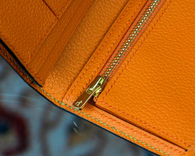 Bespoke Long Wallet in Gold Brushed Alligator