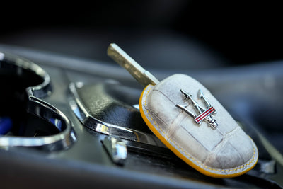 Bespoke Key Fob Cover in Natural Himalayan Crocodile
