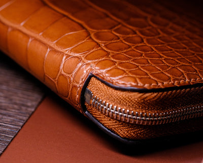 Bespoke Long Wallet in Chestnut Brown Alligator