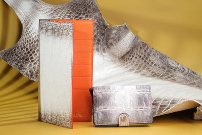 Bespoke Long Wallet in Natural Himalayan Crocodile