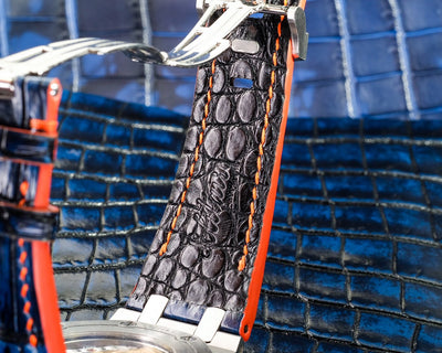 Bespoke Watch Strap in 2 Tone Blue Crocodile