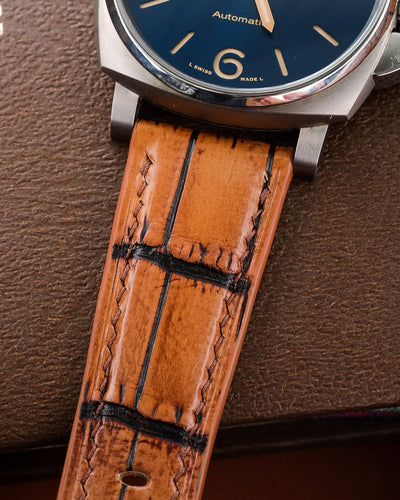 Bespoke Watch Strap in 2 Tone Chestnut Brown Crocodile
