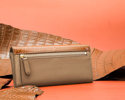 Bespoke Long Wallet in Chestnut Brown Alligator