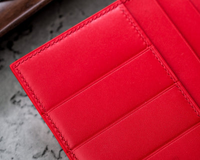 Bespoke Long Wallet in Ferrari Red Crocodile