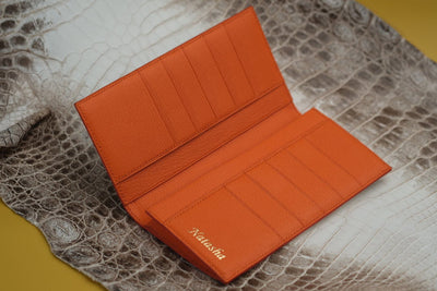 Bespoke Long Wallet in Natural Himalayan Crocodile