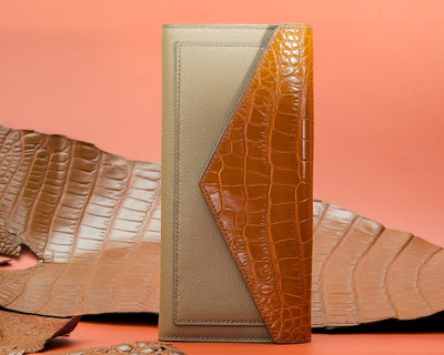 Bespoke Long Wallet in Chestnut Brown Alligator