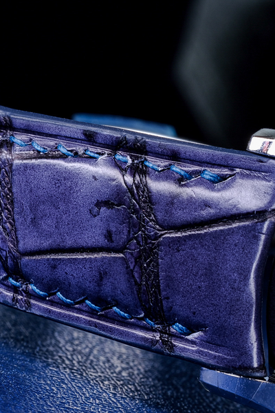 Bespoke Watch Strap In 2 Tone Grey Crocodile