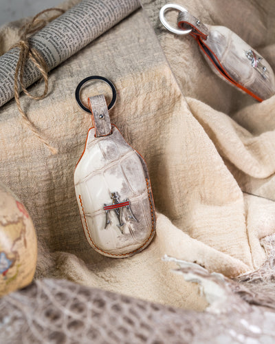 Bespoke Key Fob Cover in Natural Himalayan Crocodile