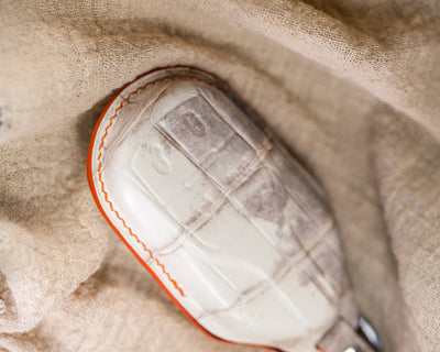 Bespoke Key Fob Cover in Natural Himalayan Crocodile