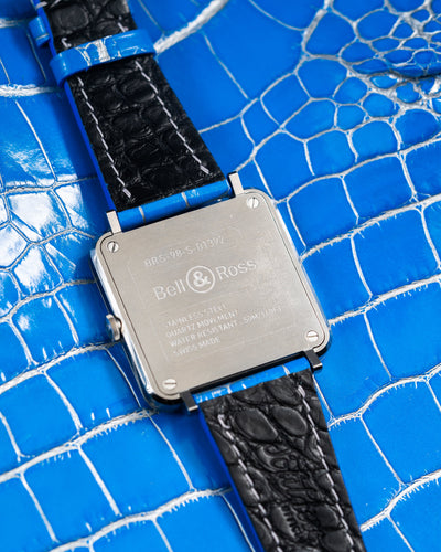 Bespoke Watch Strap in 2 Tone Blue Silver Alligator