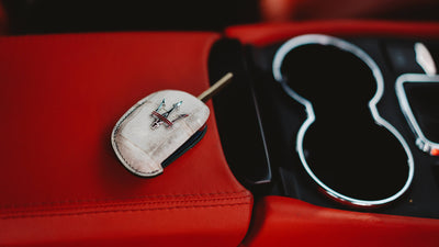Bespoke Key Fob Cover in Natural Himalayan Crocodile