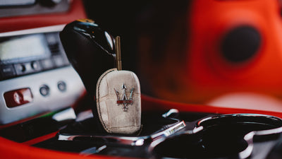 Bespoke Key Fob Cover in Natural Himalayan Crocodile