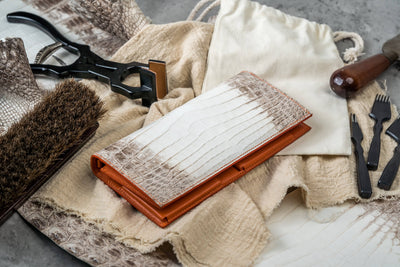 Bespoke Long Wallet in Natural Himalayan Crocodile