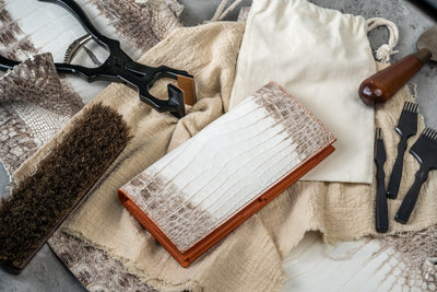 Bespoke Long Wallet in Natural Himalayan Crocodile