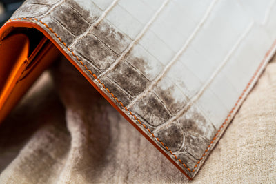 Bespoke Long Wallet in Natural Himalayan Crocodile