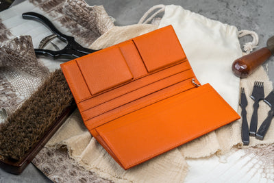 Bespoke Long Wallet in Natural Himalayan Crocodile