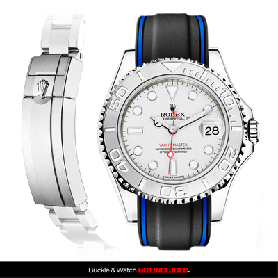 Solitaire Rubber strap for Rolex Yacht Master 40MM (Deployant Clasp)