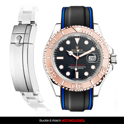 Solitaire Rubber strap for Rolex Yacht Master 40MM (Deployant Clasp)