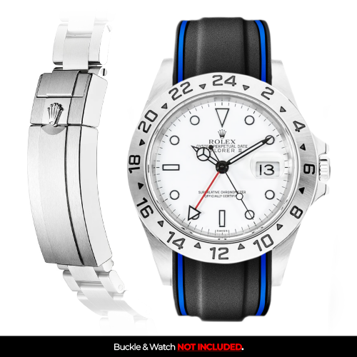 Solitaire Rubber strap for Rolex Explorer II (Deployant Clasp)
