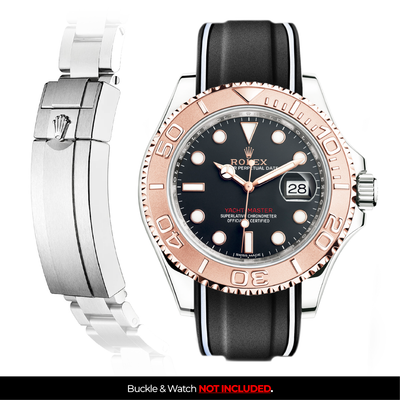 Solitaire Rubber strap for Rolex Yacht Master 40MM (Deployant Clasp)
