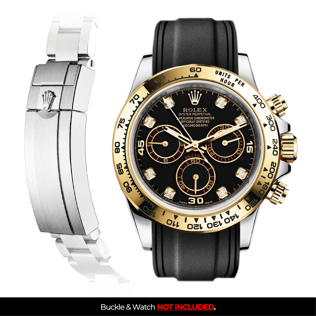 Solitaire Rubber strap for Rolex Daytona Deployant Clasp