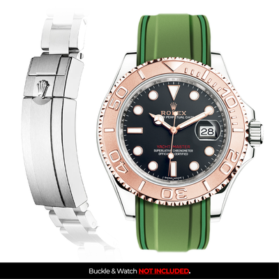 Solitaire Rubber strap for Rolex Yacht Master 40MM (Deployant Clasp)