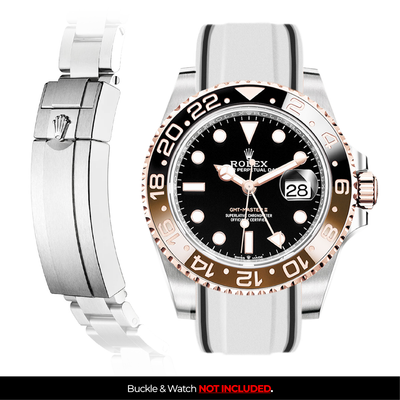 Solitaire Rubber strap for Rolex GMT Master II (Deployant Clasp)