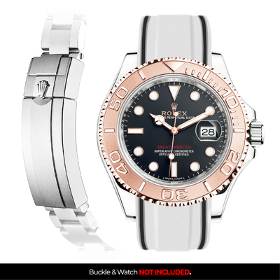 Solitaire Rubber strap for Rolex Yacht Master 40MM (Deployant Clasp)