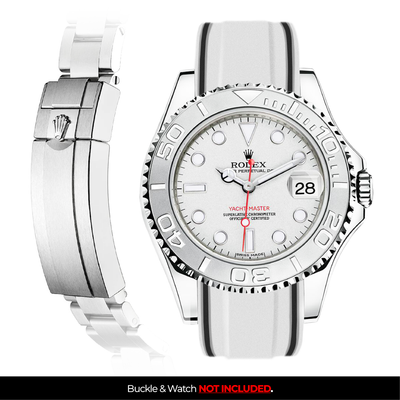 Solitaire Rubber strap for Rolex Yacht Master 40MM (Deployant Clasp)