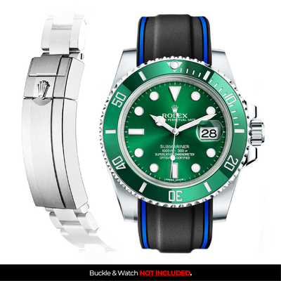 Solitaire Rubber strap for Rolex Submariner 40MM (Deployant Clasp)