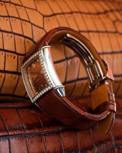 Bespoke Watch Strap in 2 Tone Dark Brown Crocodile