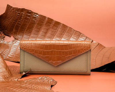Bespoke Long Wallet in Chestnut Brown Alligator