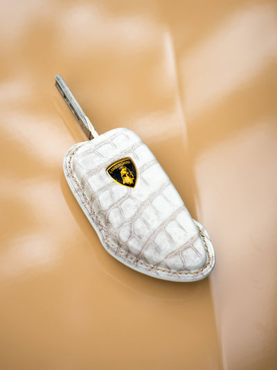 Bespoke Key Fob Cover in Natural Himalayan Crocodile