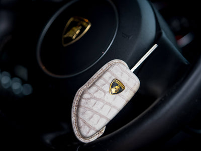 Bespoke Key Fob Cover in Natural Himalayan Crocodile