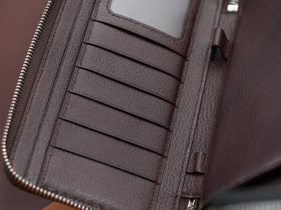 Bespoke Long Wallets in Black & Brown Chevre