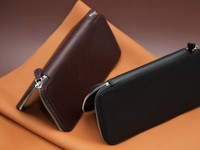 Bespoke Long Wallets in Black & Brown Chevre