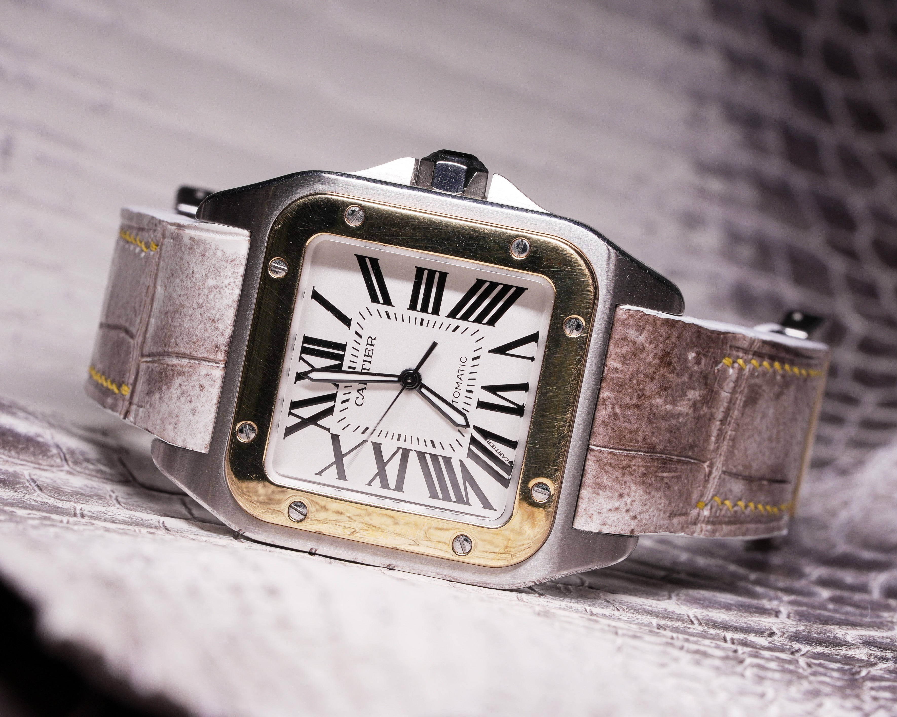 Bespoke Watch Strap in Natural Himalayan Crocodile – Solitaire
