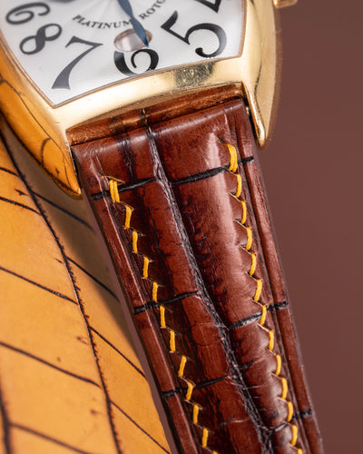 Bespoke Watch Strap in 2 Tone Dark Brown Crocodile