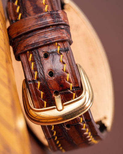 Bespoke Watch Strap in 2 Tone Dark Brown Crocodile