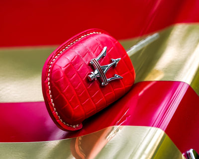Bespoke Key Fob Cover in Ferrari Red Crocodile