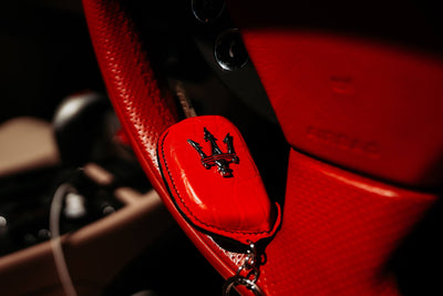 Bespoke Key Fob Cover in Ferrari Red Crocodile