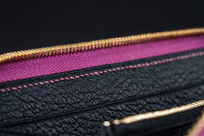 Bespoke Long Wallet in Pink with Gold Pink Alligator