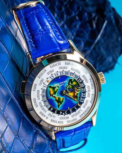 Bespoke Watch Strap in Electric Blue Crocodile