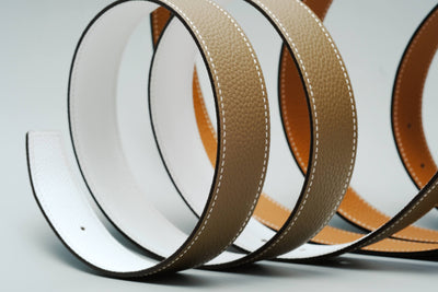 Bespoke Reversible Belts in Black, Etoupe Togo & White, Chestnust Brown Epsom