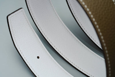 Bespoke Reversible Belts in Black, Etoupe Togo & White, Chestnust Brown Epsom