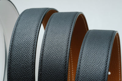 Bespoke Reversible Belts in Black, Etoupe Togo & White, Chestnust Brown Epsom
