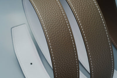 Bespoke Reversible Belts in Black, Etoupe Togo & White, Chestnust Brown Epsom