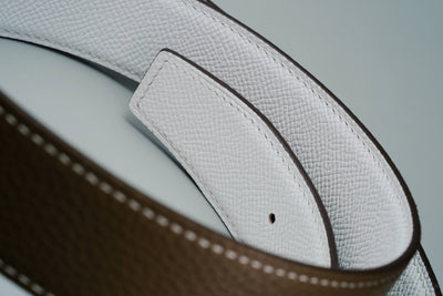 Bespoke Reversible Belts in Black, Etoupe Togo & White, Chestnust Brown Epsom