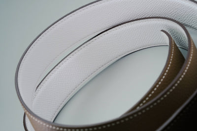 Bespoke Reversible Belts in Black, Etoupe Togo & White, Chestnust Brown Epsom