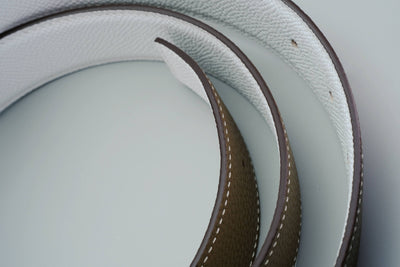 Bespoke Reversible Belts in Black, Etoupe Togo & White, Chestnust Brown Epsom